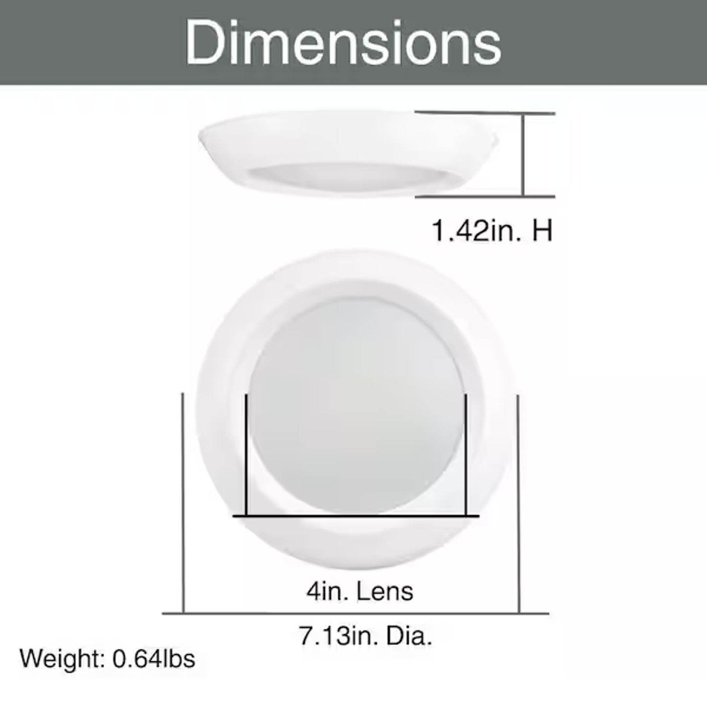 LOT of 2 Commercial Electric 4" LED Disk Light Flush Mount 5CCT Dimmable White
