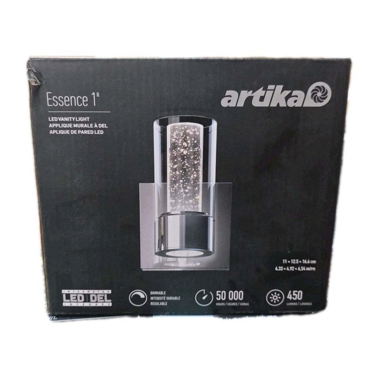 Artika Essence LED Wall Sconce Chrome Bubble Glass Vanity Light Modern VAN1-RT