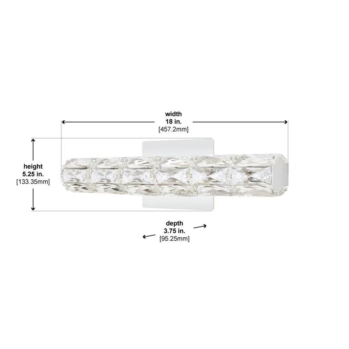 Home Decorators Keighley 18" LED Chrome Crystal Vanity Light 4151-NDM-18