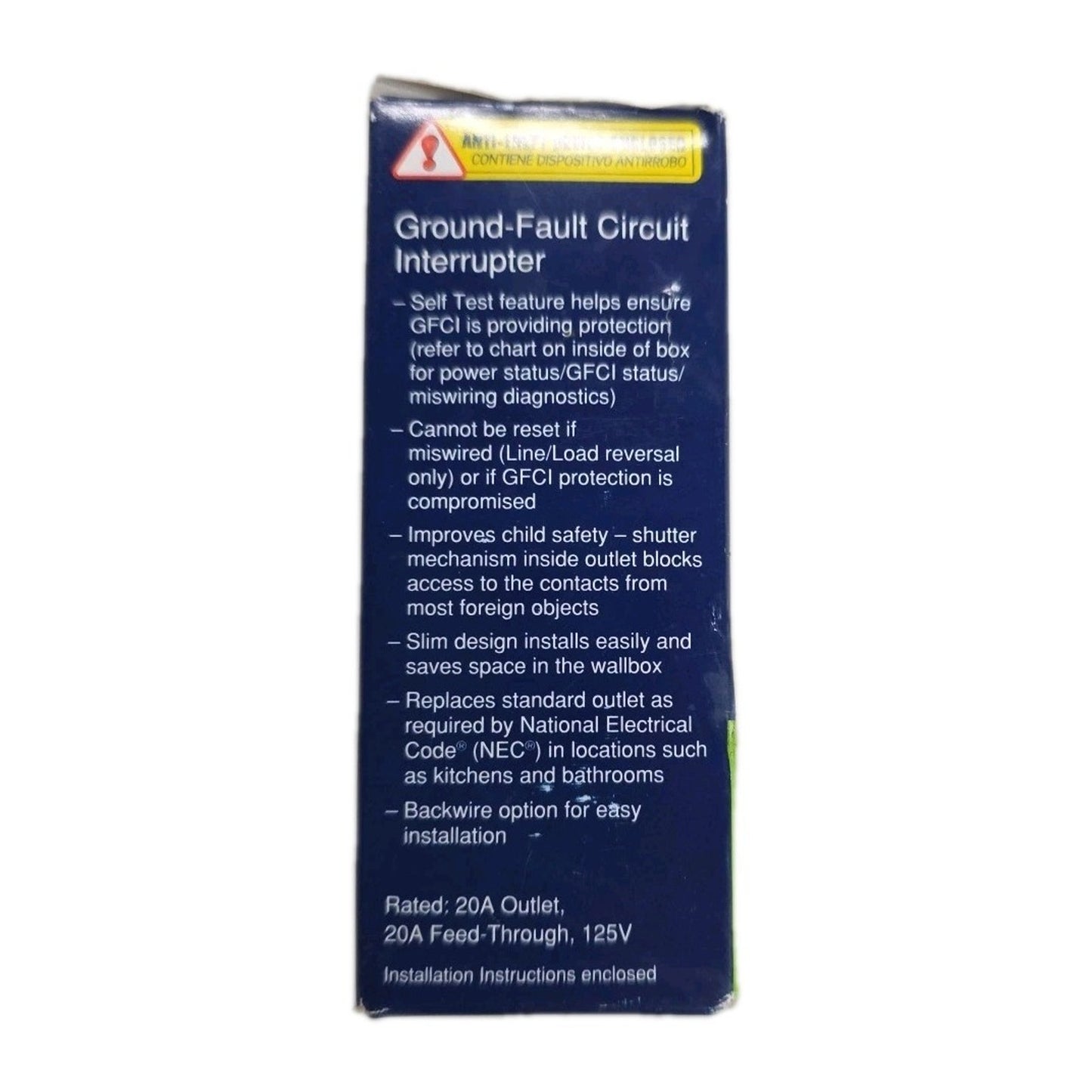 Leviton GFCI Outlet Slim Design Self Test 20A GFCI Receptacle, Ivory, GFTR2-KI