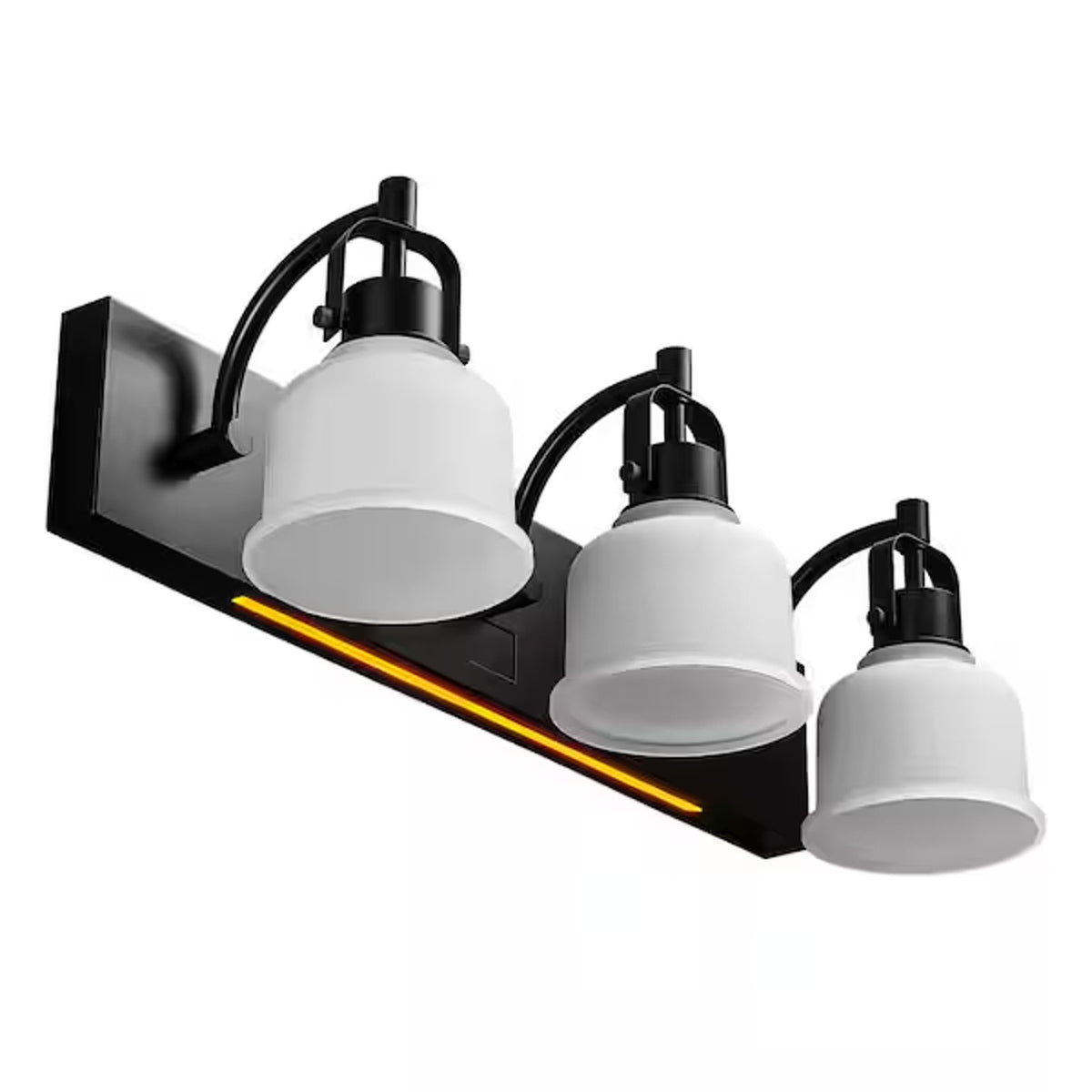 Globe Rockhill 22" 3-Light LED Vanity Light Matte Black Night Light Dimmable