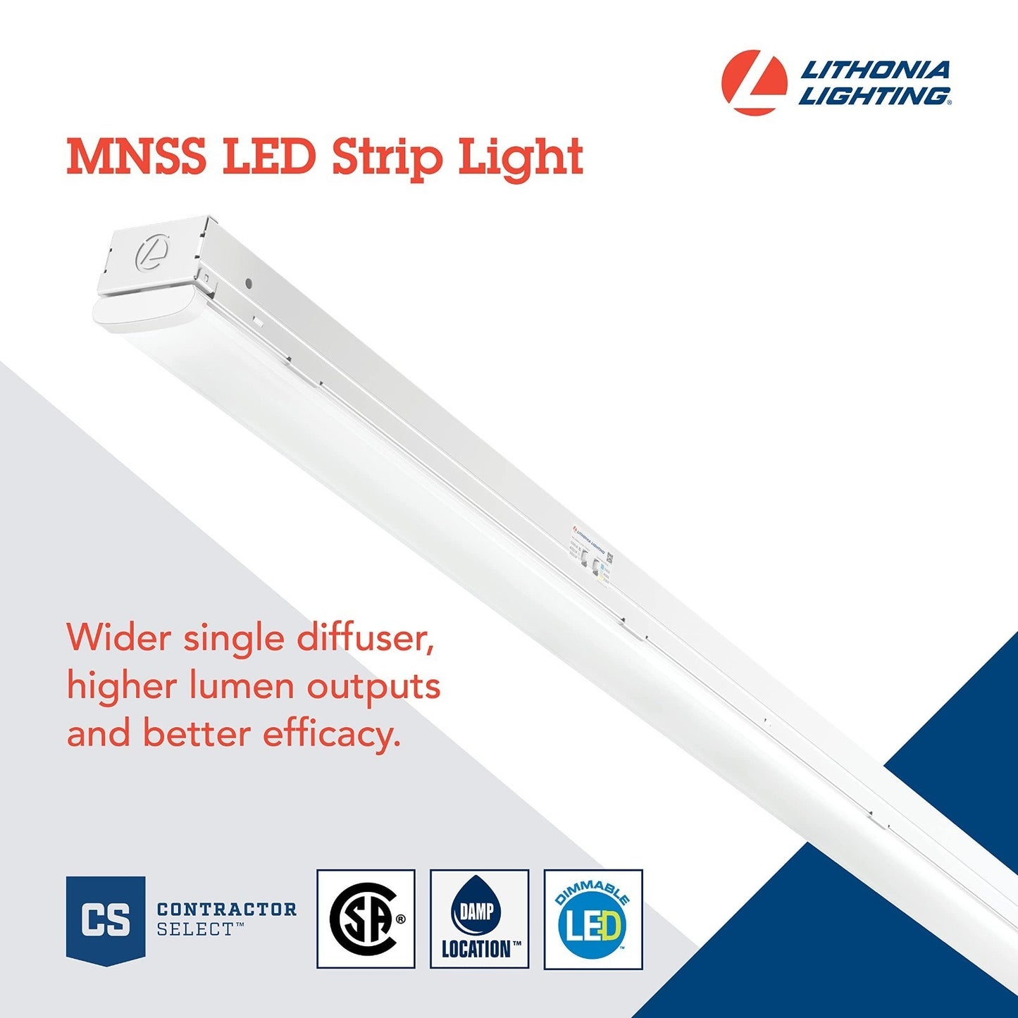 Lithonia MNSS 48" LED Strip Light Adjustable 5000LM Selectable CCT
