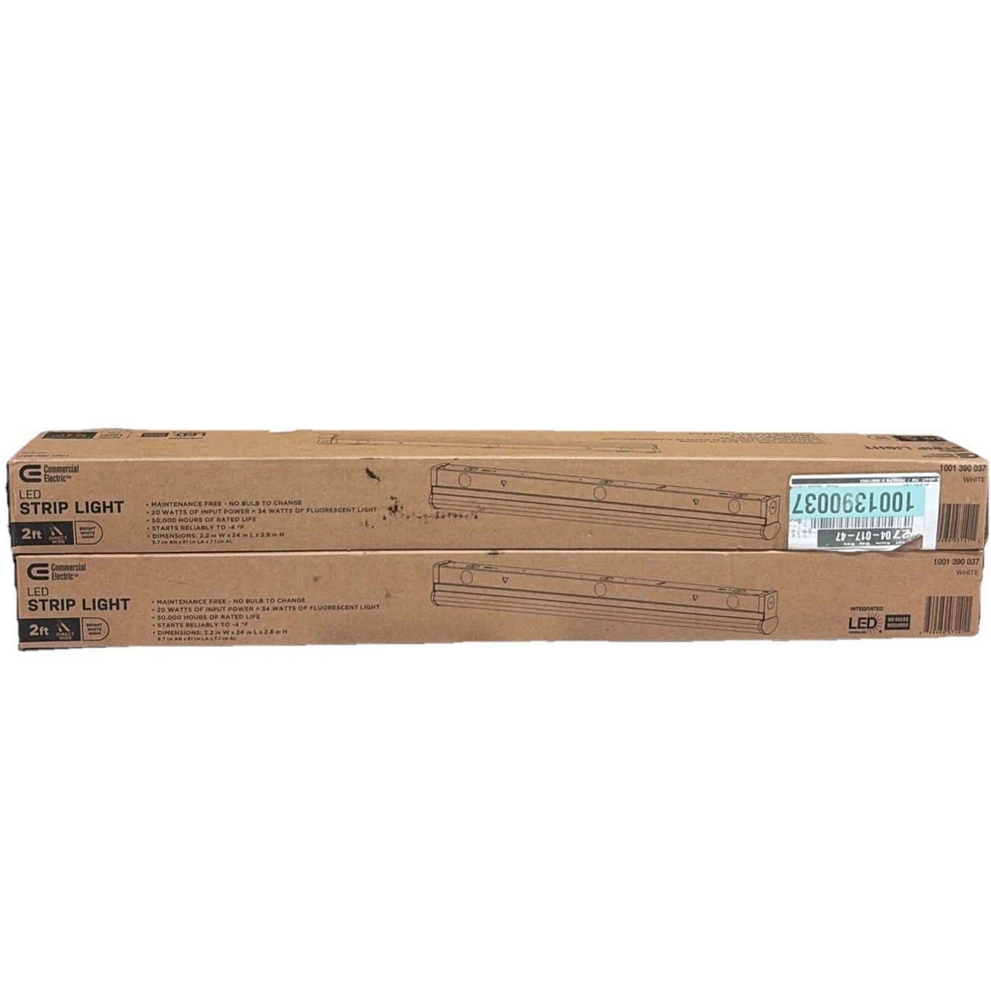 Commercial Electric 2 ft LED Garage Workshop Ceiling Light Fixture 2 Pack
