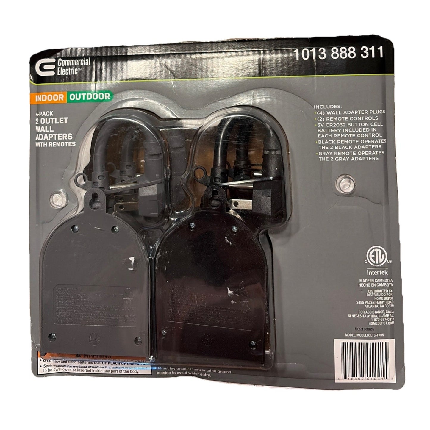 Commercial Electric 4 Pk. 2 Outlet Wall Adapters With Remotes 1013 888 311