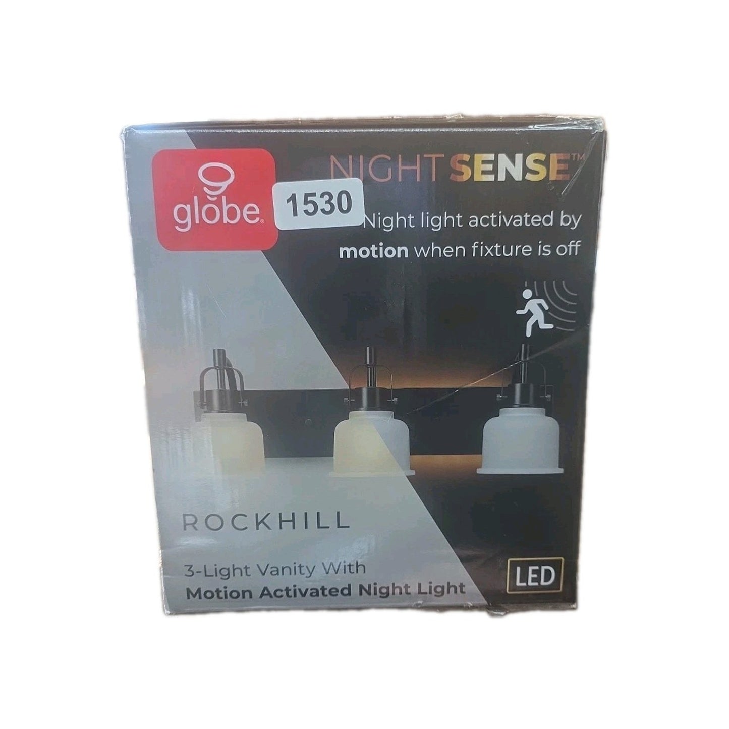 Globe Rockhill 22" 3-Light LED Vanity Light Matte Black Night Light Dimmable
