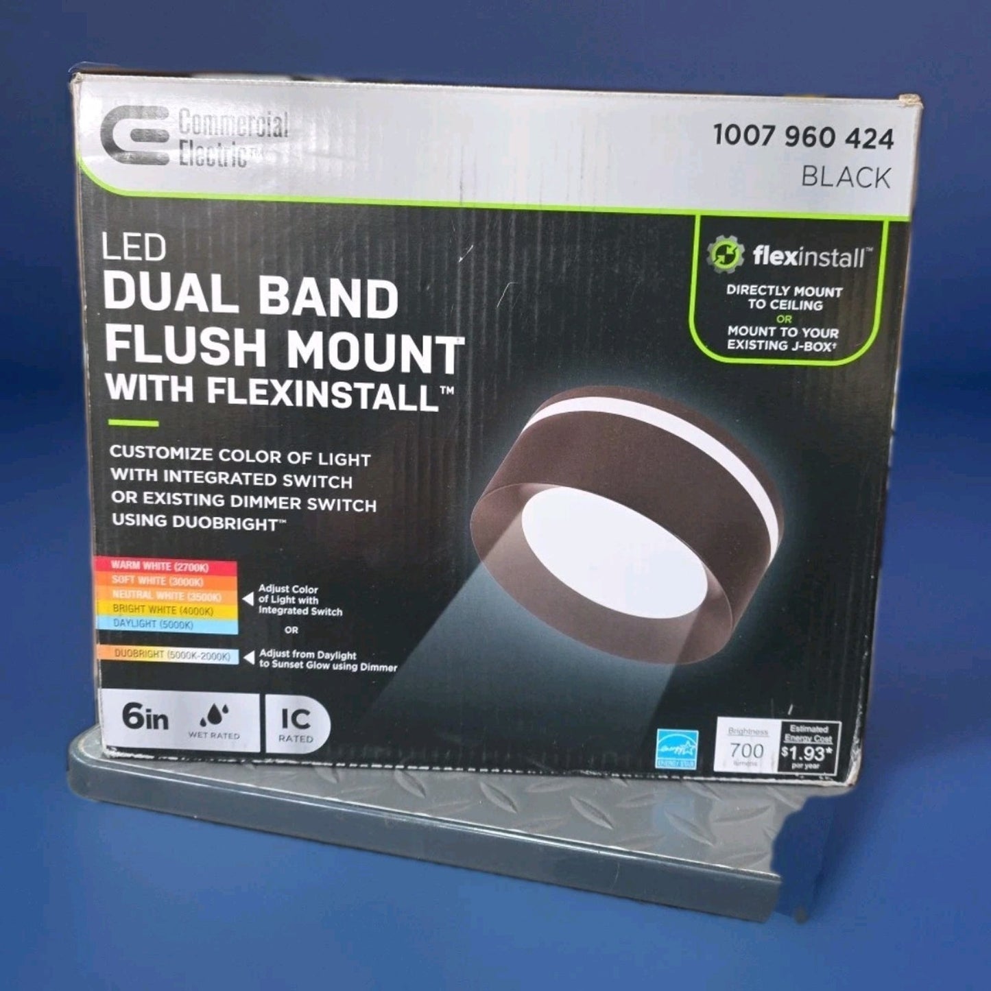 Commercial Electric 6" LED Recessed Flush Mount Light Matte Black FlexInstall