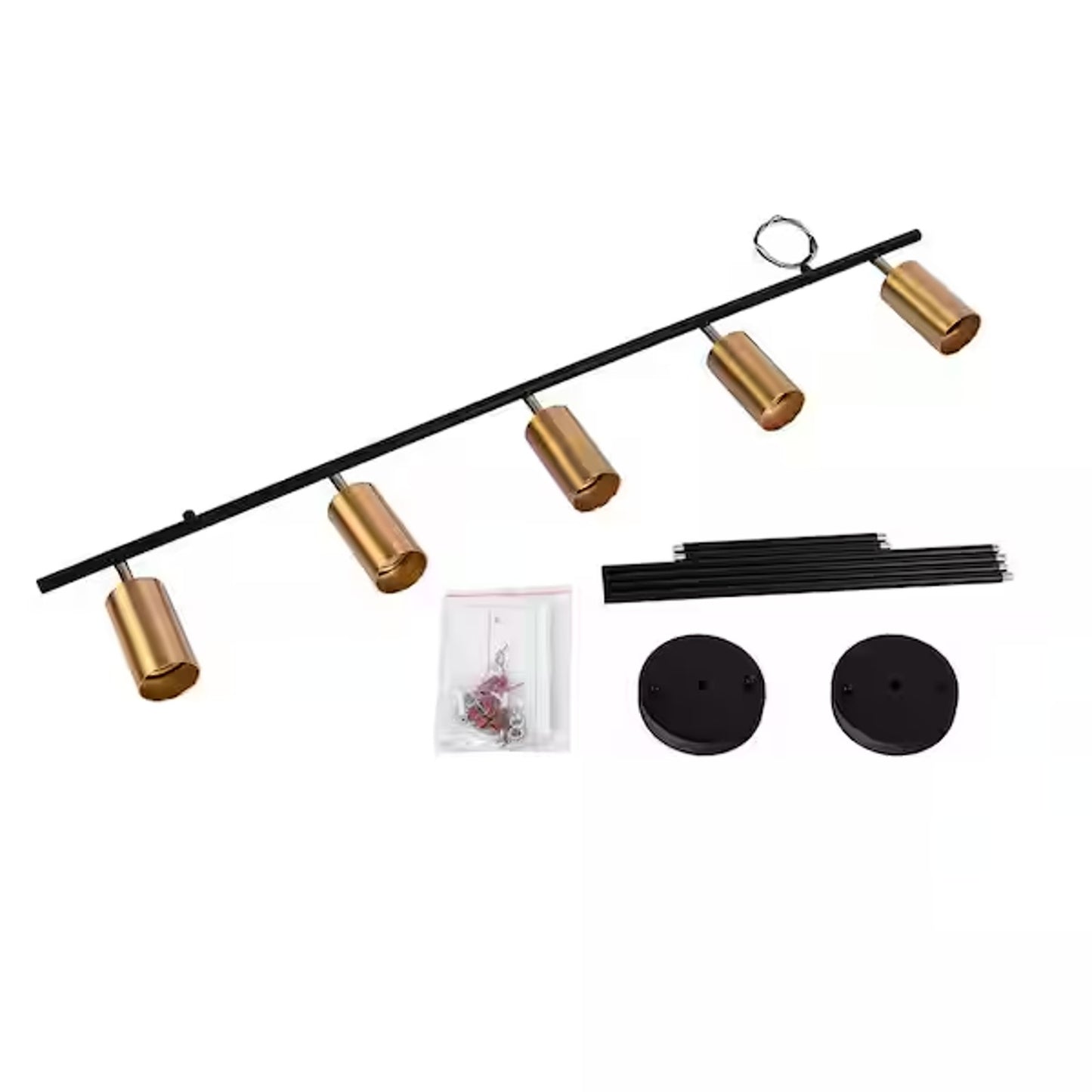 Modern 5-Light Black Gold Flexible Track Lighting Ceiling Spot Fixture