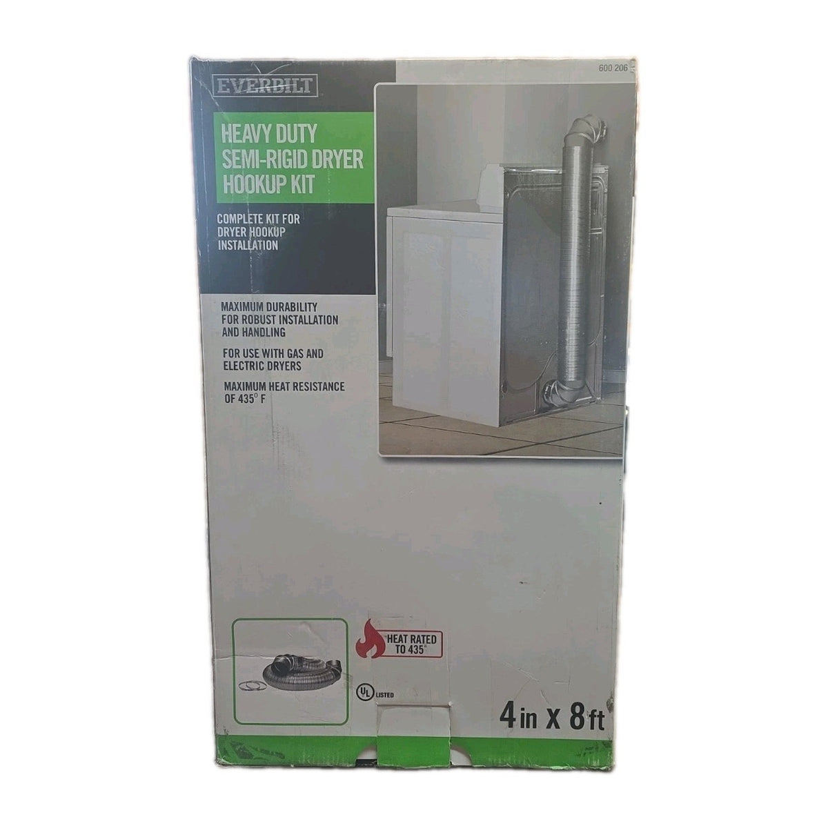 Lot of 2 Everbilt 4" x 8' All Metal Dryer Vent Hook-Up Kit Aluminum Duct