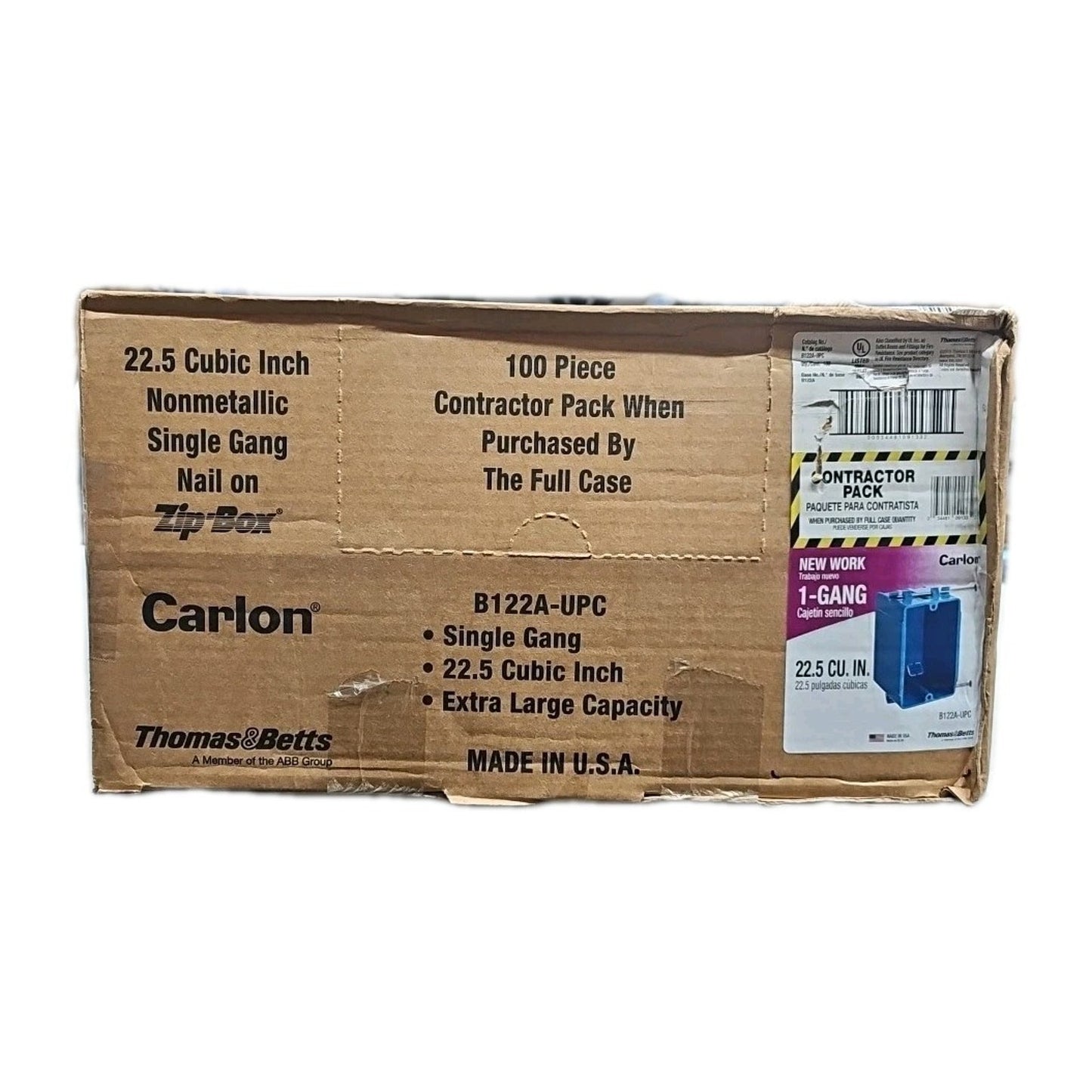 QTY 100 Carlon 1-Gang 22 cu. in. PVC New Work Electrical Switch and Outlet Box