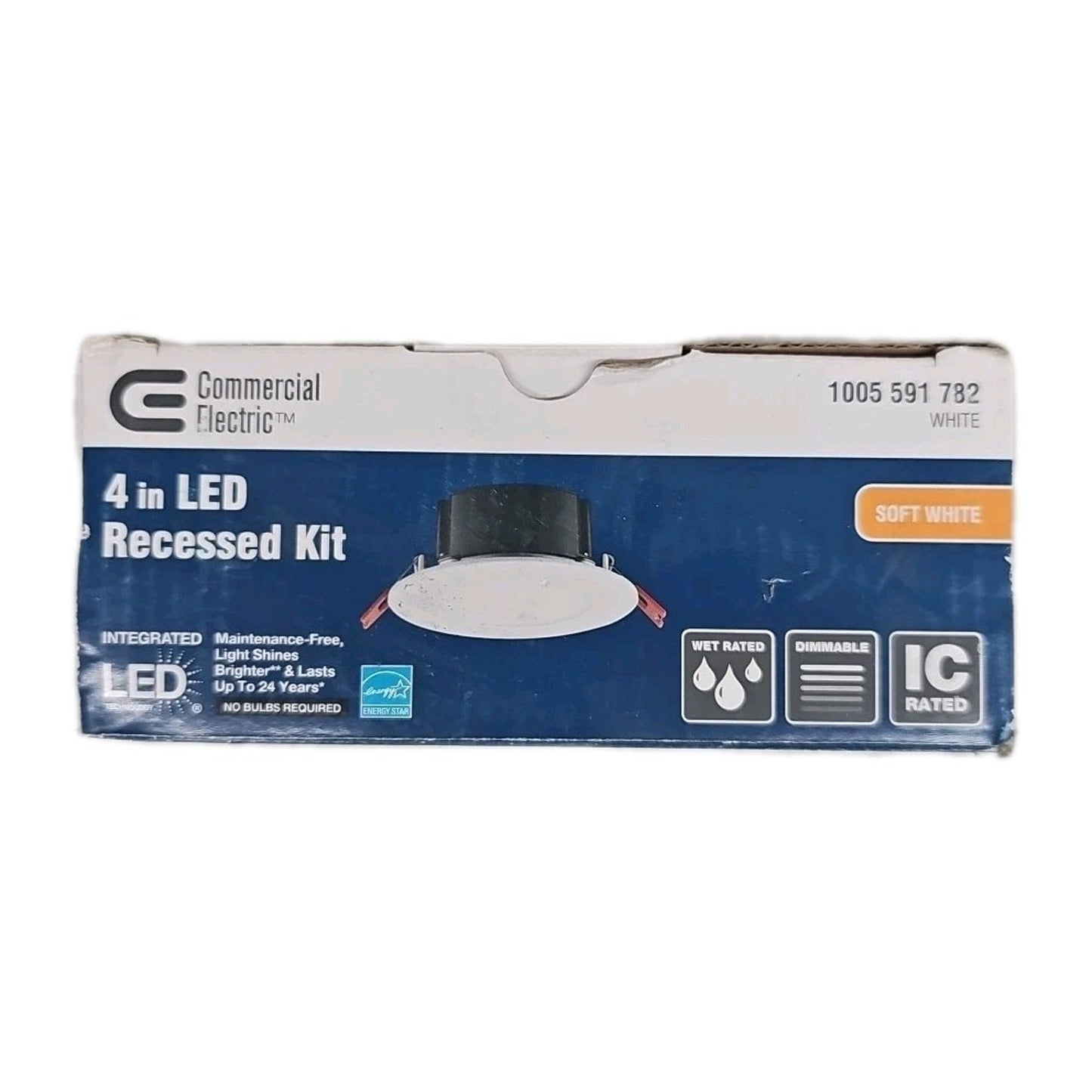 CE Box on Top Integrated LED 4 in Round Canless Recessed Light,White Soft White