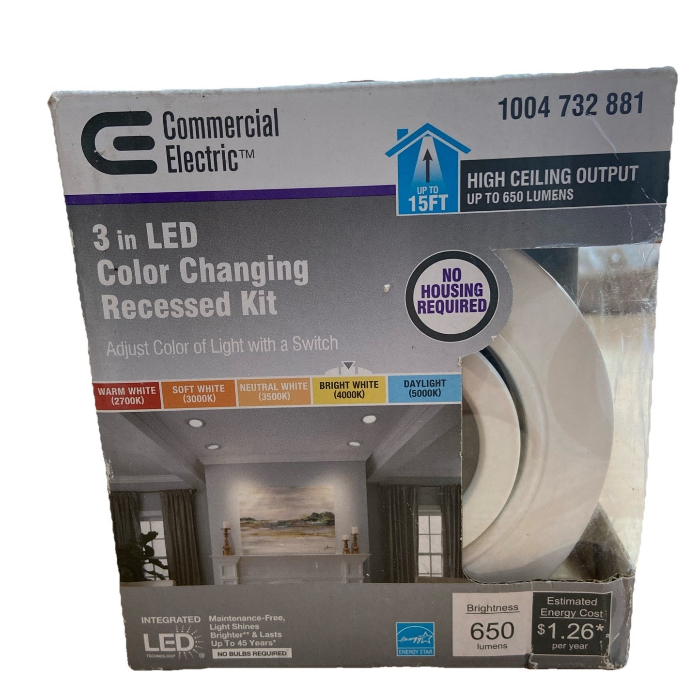 Commercial Electric 3 in. 2700K - 5000K White Blanco Recessed Integrated LED