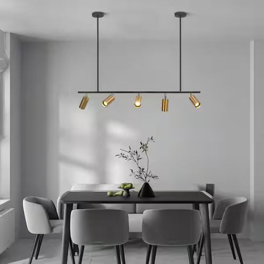 Vidalite Shura Modern Black Brass 4-Light LED Track Pendant Adjustable