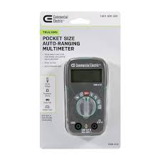Commercial Electric Compact Pocket Size Auto Ranging Multimeter