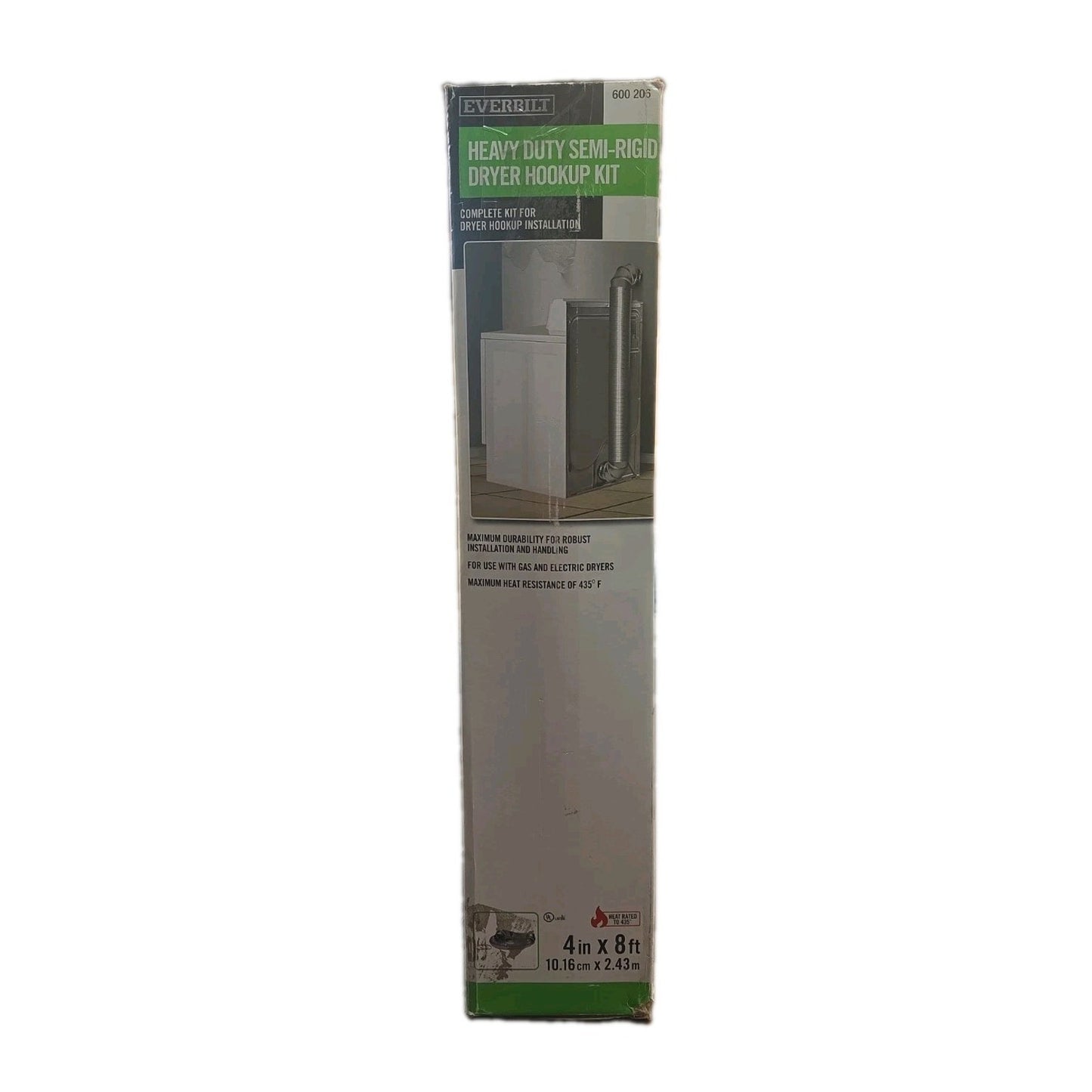 Lot of 2 Everbilt 4" x 8' All Metal Dryer Vent Hook-Up Kit Aluminum Duct