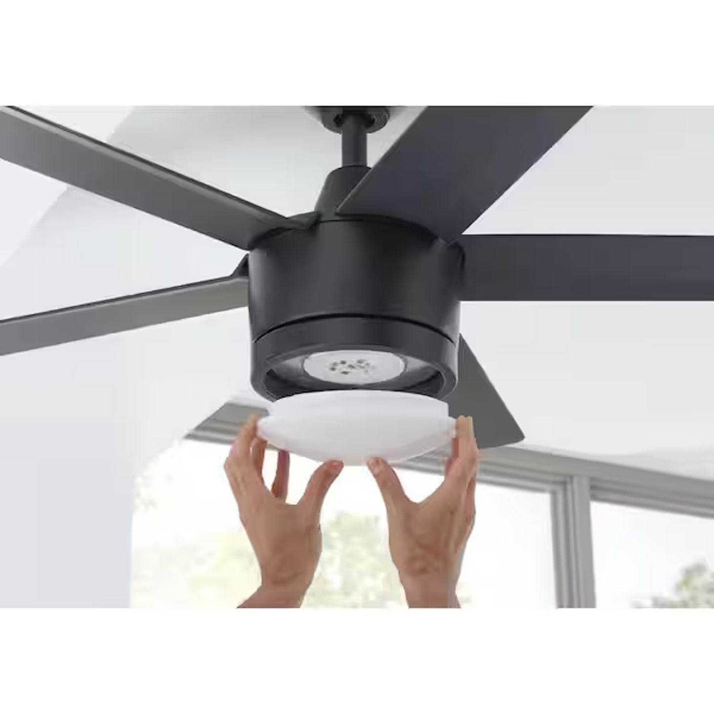 Home Decorators Merwry 52" Matte Black LED Ceiling Fan Remote SW1422MBK