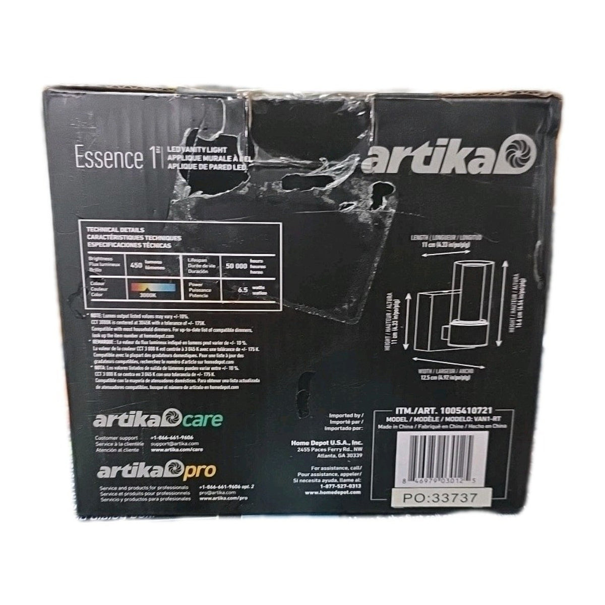Artika Essence LED Wall Sconce Chrome Bubble Glass Vanity Light Modern VAN1-RT
