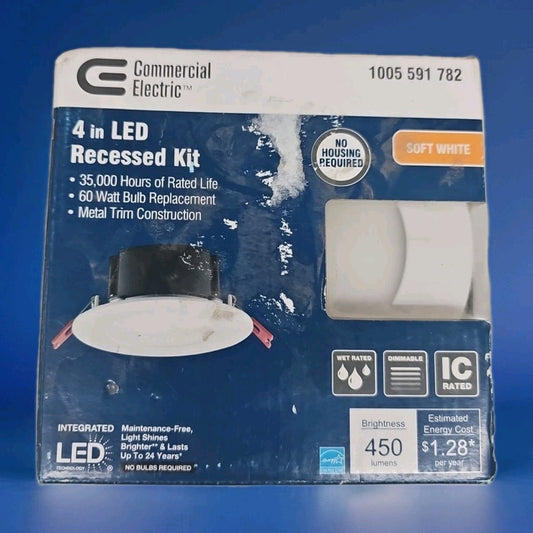 CE Box on Top Integrated LED 4 in Round Canless Recessed Light,White Soft White