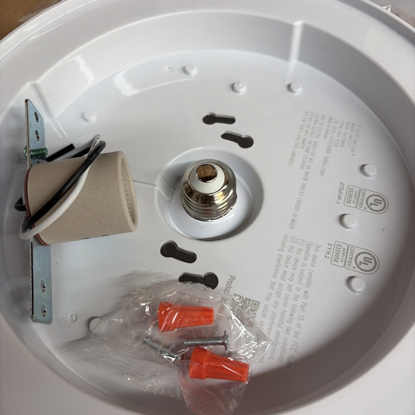 2-Pack Commercial Electric 11in Spin Light LED Flush Mount Screw-in 4000K 1600LM