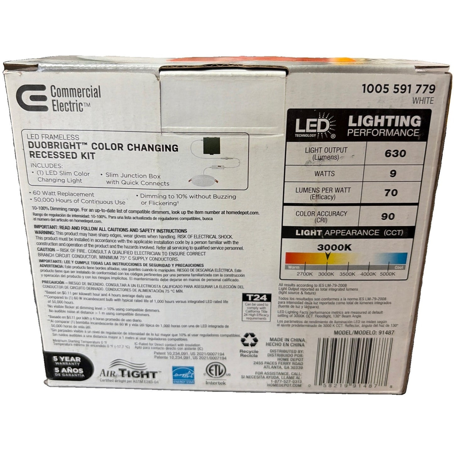 Lot Of 10: 4 “ LED Recessed Lights Canless Dimmable Selectable White CCT