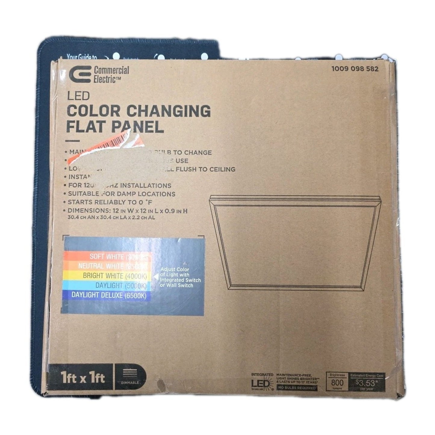Commercial Electric LED Color Changing Flat Panel 1 ft x 1 ft 1009 098 582