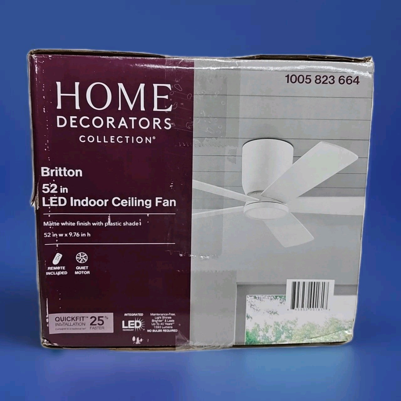 Home Decorators Collection Britton 52 In. Integrated LED Indoor Ceiling Fan -...
